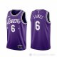 Camiseta LeBron James NO 6 Los Angeles Lakers Ciudad 2021-22 Violeta