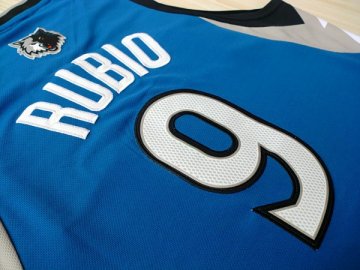Camiseta Rubio #9 Minnesota Timberwolves Azul