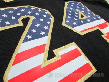 Camiseta Bryant #24 Bandera Americana Negro