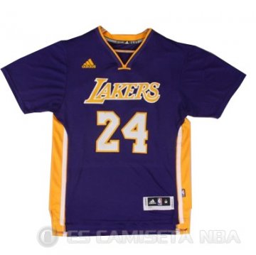 Camiseta Bryant #24 Los Angeles Lakers Manga Corta Purpura