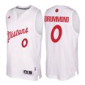 Camiseta Christmas Day Detroit Pistons Drummond #0 Blanco 2016