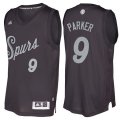 Camiseta Christmas Day San Antonio Spurs Parker #9 Negro 2016