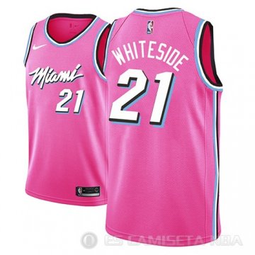 Camiseta Hassan Whiteside #21 Miami Heat Earned 2018-19 Rosa