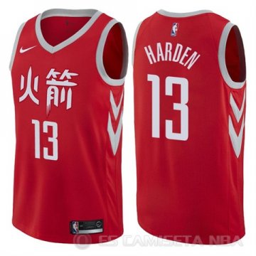 Camiseta James Harden #13 Houston Rockets Ciudad 2017-18 Rojo