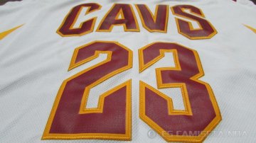 Camiseta James #23 Cleveland Cavaliers Autentico Nino 2017-18 Blanco