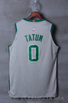 Camiseta Jayson Tatum #0 Boston Celtics Ciudad Gris