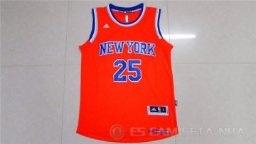 Camiseta Knicks #25 Rose Naranja