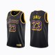 Camiseta LeBron James NO 24 Los Angeles Lakers Earned 2020-21 Negro