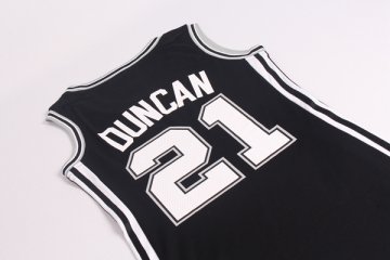 Camiseta Duncan #21 San Antonio Spurs Mujer Negro