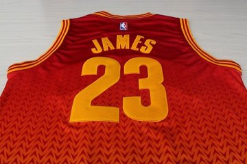 Camiseta James #23 Cavaliers Resuenan Moda Naranja Rojo