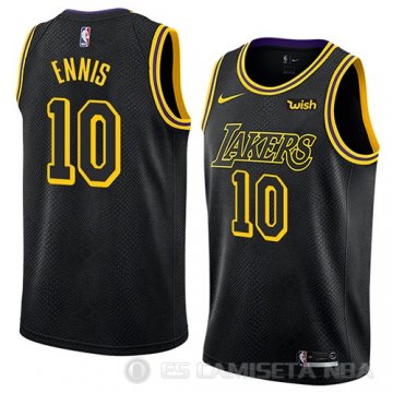 Camiseta Tyler Ennis #10 Los Angeles Lakers Ciudad 2018 Negro