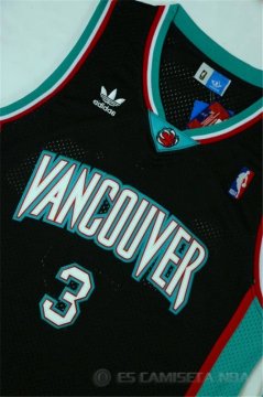 Camiseta Retro Vancouver Abdur-Rahim #3 Vancouver Grizzlies Negro