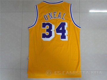 Camiseta retro O neal #34 Los Angeles Lakers Amarillo