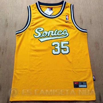 Camiseta Durant #35 Seattle SuperSonics Amarillo
