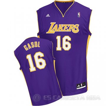 Camiseta Gasol #16 Los Angeles Lakers Violeta