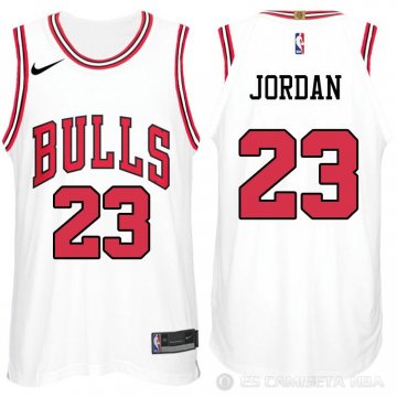 Camiseta Jordan #23 Chicago Bulls Autentico 2017-18 Blanco