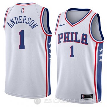 Camiseta Justin Anderson #1 Philadelphia 76ers Association 2018 Blanco