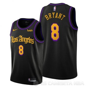Camiseta Kobe Bryant #8 Los Angeles Lakers Ciudad 2019-20 Negro