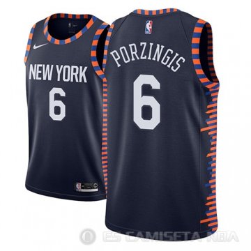 Camiseta Kristaps Porzingis #6 New York Knicks Ciudad 2018-19 Azul