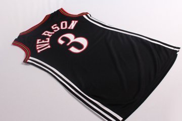 Camiseta Iverson #3 Philadelphia 76ers Mujer Negro