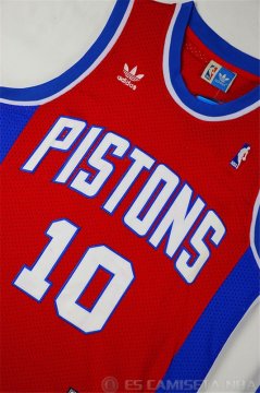 Camiseta Rodman #10 Detroit Pistons Rojo