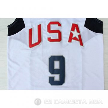 Camiseta Wade #9 USA 2008 Blanco
