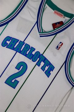 Camiseta Retro Johnson #2 Charlotte Hornets Blanco