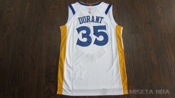 Camiseta Durant #35 Golden State Warriors Autentico Nino 2017-18 Blanco