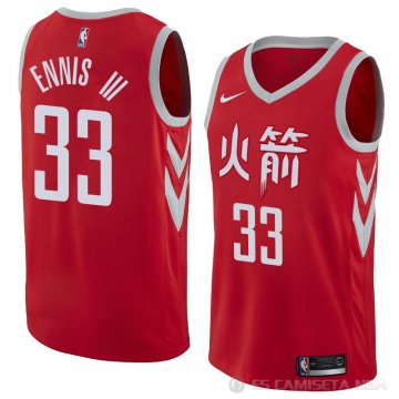 Camiseta James Ennis III #33 Houston Rockets Ciudad 2018 Rojo