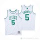 Camiseta Kevin Garnett NO 5 Boston Celtics Mitchell & Ness 2007-08 Blanco