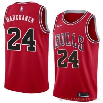 Camiseta Lauri Markkanen #24 Chicago Bulls Icon 2018 Rojo
