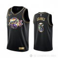 Camiseta Lebron James #6 Golden Edition Los Angeles Lakers 2021-22 Negro