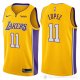 Camiseta Lopez #11 Los Angeles Lakers Autentico 2017-18 Amarillo