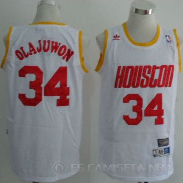 Camiseta Olajuwon #34 Houston Rockets Blanco