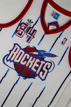 Camiseta Olajwon #34 Houston Rockets Blanco