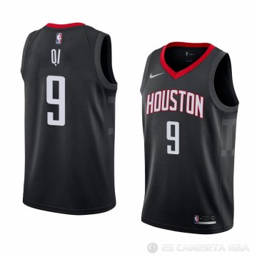 Camiseta Zhou Qi #9 Houston Rockets Statement 2018 Negro