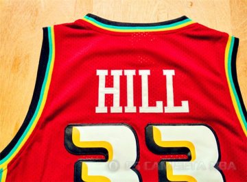 Camiseta Hill #33 Detroit Pistons Rojo