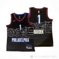 Camiseta James Harden #1 Philadelphia 76ers Ciudad 2020-21 Negro
