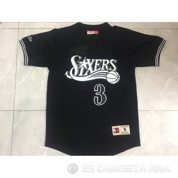 Camiseta Manga Corta Allen Iverson #3 Philadelphia 76ers Negro