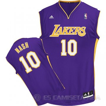 Camiseta Nash #10 Los Angeles Lakers Violeta