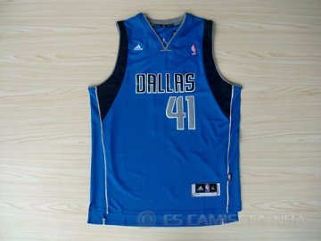 Camiseta Nowitzki #41 Dallas Mavericks Azul