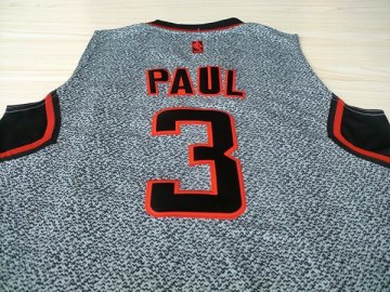 Camiseta Chris Paul #3 Clippers 2013 Moda Estatica Gris