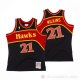 Camiseta Dominique Wilkins NO 21 Atlanta Hawks Mitchell & Ness 1986-87 Negro