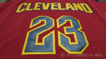 Camiseta James #23 Cleveland Cavaliers Autentico Nino 2017-18 Rojo