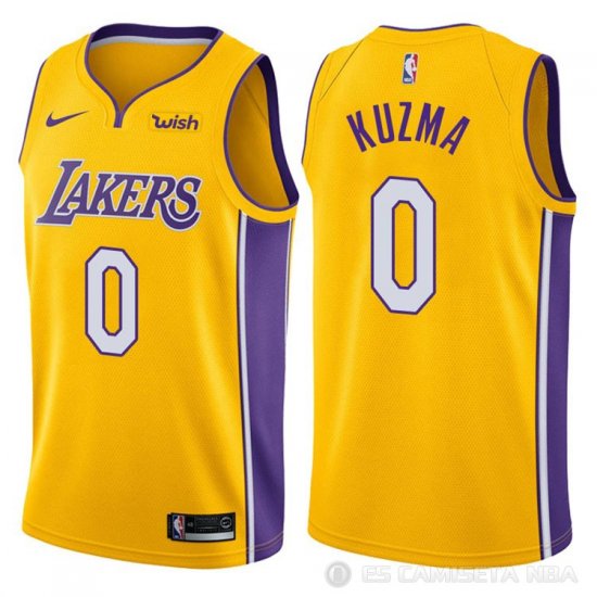 Camiseta Kuzma #0 Los Angeles Lakers Autentico 2017-18 Amarillo - Haga un click en la imagen para cerrar