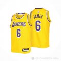 Camiseta LeBron James #6 Los Angeles Lakers Nino Icon 2022-23 Amarillo