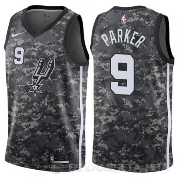 Camiseta Parker #9 San Antonio Spurs Ciudad 2017-18 Gris