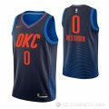 Camiseta Russell Westbrook NO 0 Oklahoma City Thunder Statement Azul
