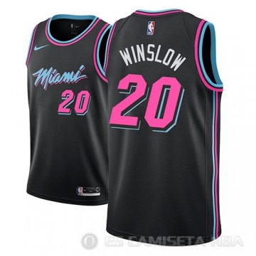 Camiseta Justise Winslow #20 Miami Heat Ciudad 2018-19 Negro