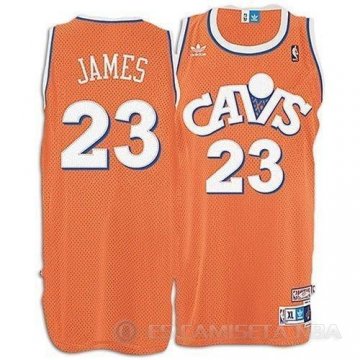 Camiseta Lebron James Cavs #23 Cleveland Cavaliers Naranja